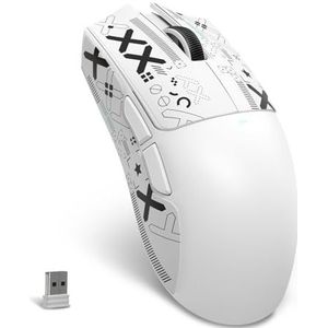 MAMBASNAKE X ATTACK SHARK X11SE Draadloze Gamingmuis-Tot 22000 DPI,PixArt PAW3311 sensor,BT/2.4G/Bedraad,59g lichtgewicht met tape,2000W klikken,40G acceleratie,lange batterijduur,voor Win/Mac-Wit