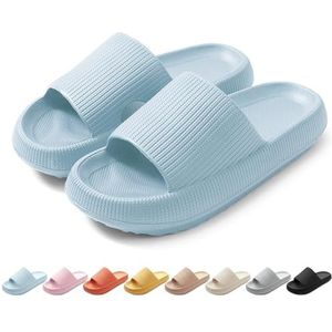 HEOAARG Pantoffels voor dames en heren, comfortabel, antislip, voor het zwembad, zacht, voor de zomer, lichte doucheschoenen, strand, voor binnen en buiten, Blauw, 38/39 EU