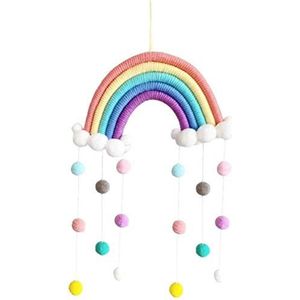 Baby mobiel babybedje windgong hangende wolken regendruppels regenboog kwastjes windgong voor pasgeboren baby
