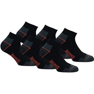 Lonsdale 6 Paar Sneaker Werk Sokken Enkellange - Hiel Toe Versterking - Badstof Katoen (Zwart, 39-42)