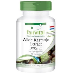 Fairvital | Paardenkastanje extract capsules 300mg - HOOG GEDOSEERD - VEGAN - 90 capsules - gestandaardiseerd op 20% aescine