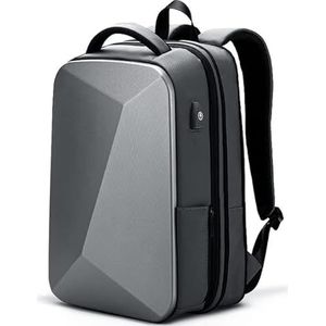 ABNMJKI Herenrugzak Expandable Backpack Men's Laptop TSA Keyless Waterproof Backpack Hard Shell USB Travel Bag (Color : Grey)