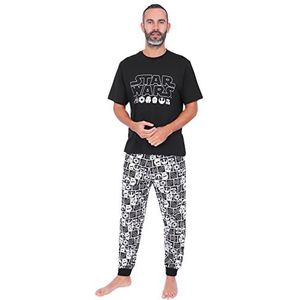 Star Wars Mens karakter lange katoenen pyjama set, Zwart, M
