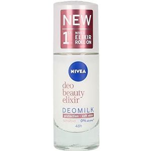 NIVEA DeoMilk Sensitive Beauty Elixir Roll-on Deodorant (1 x 40 ml), met melkessence, anti-transpirant, deodorant voor de gevoelige huid, rehydrateert en beschermt