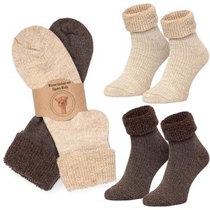 Mountrex®® Alpaca-sokken, wollen sokken voor dames en heren, wintersokken, warme huissokken, thermosokken, dik, 2 paar, 35-38 EU
