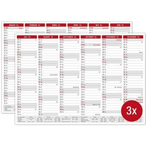 A4 Tafelkalender 2023, A4, 3 x wandjaarkalender met vakanties en feestdagen, jaarkalender, wandkalender 2023 DIN A4 als jaarplanner, bladkalender 12 maanden op voor- en achterkant [3 stuks]