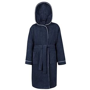 LAYNENBURG Premium Badjas kinderen & tieners met capuchon - 100% katoen - OEKO TEX Standard 100 - donzige badstof - Maat (122-128, Blauw)