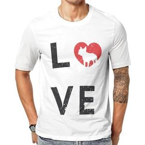 LIEFDE Hart Hond Heren Korte Mouw Grafisch T-shirt Ronde hals Print Casual Tee Tops 3XL