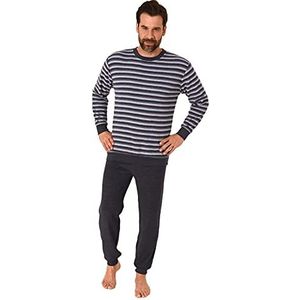 Luxe heren badstof pyjama pyjama pyjama met manchetten - ook in grote maten - 212 101 13 754, grijs, 54