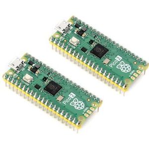 Waveshare 2 Pack Pre-Soldeer Raspberry Pi Pico 2 met Header RP2350 Microcontroller Board Mini Board Kit Gebaseerd op RP2350 Chip, Dual-Core & Dual-architectuur, Ondersteuning C/C++/Python