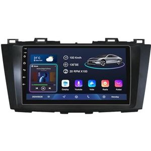 Android 14 9 Inch Touchscreen Autoradio 2 Din voor Mazda 5 2010-2015 met CarPlay & Android Auto Stuurbediening GPS Navigatie AHD Backup Camera Bluetooth (YS40 (6+128G))