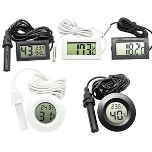 Mini LCD Digitale Thermometer Hygrometer Meetinstrument Tester Sonde Incubator Aquarium Temperatuur Vochtigheid Meter Sensor Detector (Kleur: Vierkant Zwart-01)