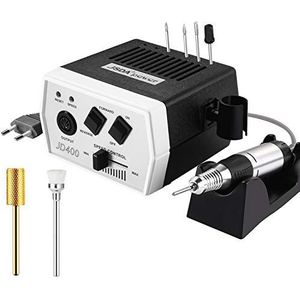 JSDA® JD 400 Premium Nagelfrees voor gelnagels, 30.000 omw/min, freesnagels, elektrisch, 4 bits, 1 x hardmetalen bit