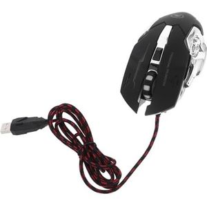 Muis Bedrade Gaming Ergonomische Gaming Programmeerbare Computers Desktop Conputer Computer USB Optische Muizen Jounal Notebooks met Lichten Gamer Computer Muizen Abs Laptop Kabel 6d (Kleur: Zwart x 2