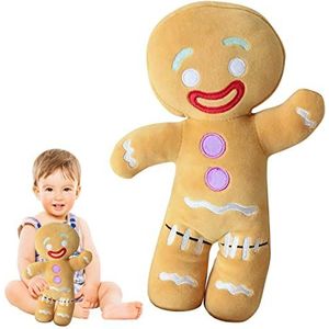 Gingerbread Man Kussen - Gingerbread Decor Knuffels | 11.8inch Biscuit Shrek Toys Cookie Man Pluche Knuffel | Leuke Slaapkussenpop Voor Huiskerstversiering