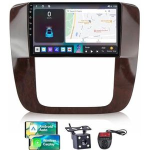 Android 13 Autoradio 2 DIN Compatibel met Chevrolet Tahoe GMT900 2006-2014 9 Inch Touchscreen Carplay en Android Auto met Bluetooth/FM RDS/Bediening op het stuur/Achteruitrijcamera(NF-6)