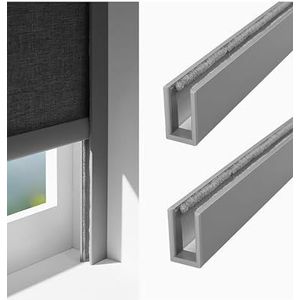 Pakket voor tandwielen met banden Aluminium U-kanaal raam lichtwerende strip, verpakking van 2, veelkleurig, verschillende maten(Gray,150cm/59.1in/4.9ft)