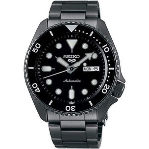 Seiko 5 Sports Herenhorloge, roestvrij staal, met metalen band, Sports/zwart/grijs., 5K9, Stalen band