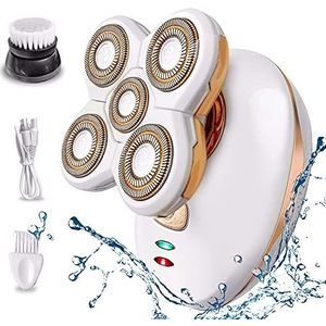 ZAHRVIA Upgrade Elektrisch Lady scheerapparaat, 5-Blade Waterdicht Vrouwelijk Scheermes, Oplaadbare Bikini Trimmer met Reinigingsborstel, Ontharing voor Benen Gezicht Lichaam Lippen