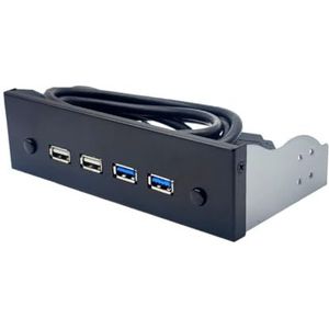 Draagbare 19-pins / 9-pins naar USB 3.0 USB 2.0 Hub Voorplaat 4-poorts CD-ROM Rack