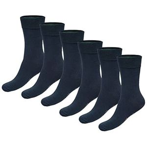 Bamboo Basics Unisex sokken, pak van 6 - BEAU enkelsokken, korte sokken, effen, blauw, 4146 EU
