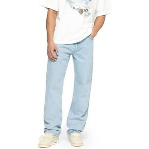 Buroc's Heren Straight Fit Jeans Broek Stretch Denim Heren Jeans Lange Streetwear, blauw, 30W x 34L
