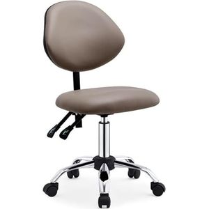 Zadelkruk for mondhygiënist Professionele zadelkruk met wielen Ergonomische rolkruk Stoel met rugleuning met kantelfunctie(Red)