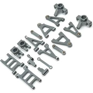 IWBR Fit for MJX 14301 14302 Metalen Suspension Arm Steering Cup Link Rod Steering Montage Accessoires Set 1/14 RC Auto Upgrade onderdelen Kit (Size : Light Grey)