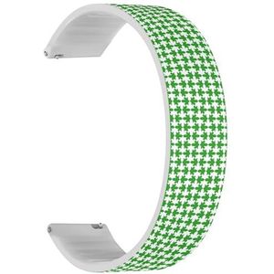 RYANUKA Solo Loop Strap Compatibel met Amazfit Bip 3, Bip 3 Pro, Bip U Pro, Bip, Bip Lite, Bip S, Bip S lite, Bip U (groen wit Op Art) Quick-Release 20 mm rekbare siliconen band band accessoire,