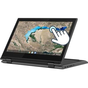 Lenovo Chromebook 300e 2-in-1 touchscreen laptop, 11,6 inch (1366x768), Intel Celeron N4020, 4GB RAM, 32GB SSD, 128GB SD-kaart, Japans toetsenbord, Chrome OS (gereviseerd)