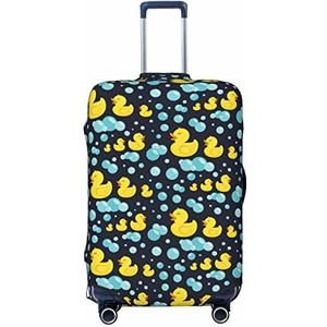 WOWBED Rubberen eenden bedrukte kofferhoes elastische reisbagagebeschermer past op bagage van 18-32 inch, Zwart, S