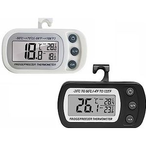 Huishoudelijke Thermometer En Hygrometer Digitale Digitale Multifunctionele Slaapkamer Kelder Koude Opslag Koelkast Thermometer(White and Black)