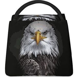 American Bald Eagle Grappige Lunch Tas Geïsoleerde Lunchbox Lekvrije Koeltas Tote Handtas Gift voor Vrouwen Moeder Mannen
