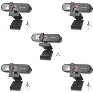 Mealoodiousmusea 5 set Computer Webcam Auto-focusing HD USB Online Verstelbare PC Camera met Microfoon Bedrade Vervanging Externe Web Cam Camcorder Zwart 4 K