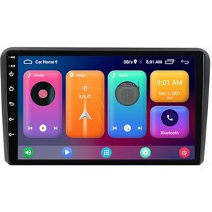 Android 14 2 Din Autoradio voor Audi A3 2003-2013 - Steun Carplay Android Auto DSP-9"" Touchscreen Auto Stereo Met Stuurwielbediening WIFI 4G Bluetooth Split-Screen(P2 WIFI 4-Core 1G+32G)
