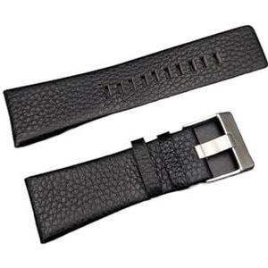 CBLDF Echt Lederen Horlogeband Compatibel Met Diesel DZ7313 22 7257 Horlogeband Polsband Zwart Bruin Horloge Accessoires (Color : Black with silver, Size : 27mm)