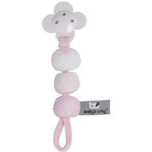 BO Baby's Only - Gebreid speenkoord - Fopspeenkoord - Fopspeenketting - Classic Roze/Baby Roze/Wit - Baby cadeau