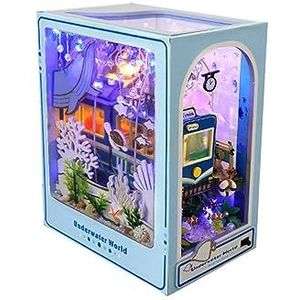 Underwater World DIY Book Nook Kit, DIY miniatuur poppenhuis boekensteunen boekenplank insert decor geschenken voor volwassenen en tieners