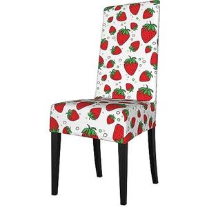 KemEng Aardbeien, stoelhoezen, stoelbeschermer, stretch, eetkamerstoelhoes, stoelhoes voor stoelen