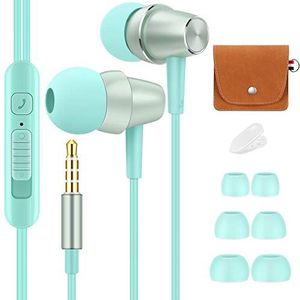 Bulees Hoofdtelefoon voor kinderen en meisjes, zachte in-ear hoofdtelefoon met microfoon en volumeregeling, schattige kleine hoofdtelefoon voor iPhone 6/6s, Android-smartphones, MP3 (blauw)