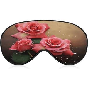 Oogmasker, rozen bedrukt slapende oogmasker, nachtoogmasker, verduisterende slapende oogmasker, reizen oogmasker