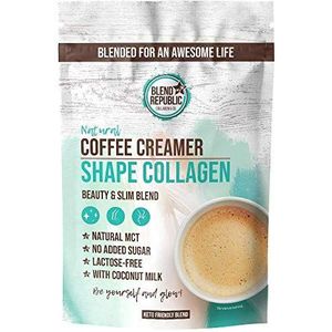 BLEND REPUBLIC Keto Coffee Creamer Natural voor ketogene voeding, met MCT-olie, kokosolie en collageen, ketogeen koffiewit, lactosevrij en zonder toegevoegde suiker, 300 g
