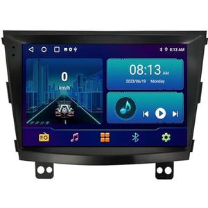 Dubbele DIN Android 14 autoradio voor SsangYong Tivolan Tivoli 2014-2017 9 Duim QLED Touch screen-met Draadloze Carplay Android Auto GPS navigatie 4G WiFi Stuurwielbediening achteruitrijcamera(P4 4G+W