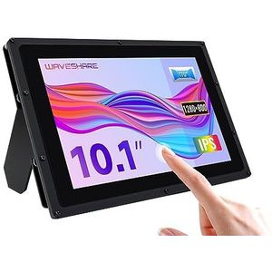 Waveshare 10.1 inch IPS Monitor for Raspberry Pi 4 Capacitive Touchscreen Display 1280×800 HDMI LCD (B) with case Support All Raspberry Pi/Windows 10/8.1/8/7 PC Driver Free with 170° View Angle