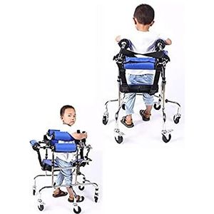 Kind Revalidatie Rollator Walker, met gewatteerde zitting voor cerebrale parese, kinderen, tieners met speciale behoeften rollator ondersteund staande frame in hoogte verstelbaar