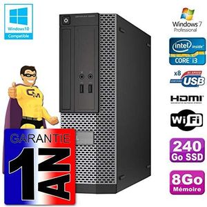 Dell PC 3020 SFF Intel I3-4130 8 GB DDR3 SSD 240 GB WiFi W7 (gereviseerd)