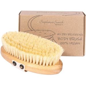 Stephanie Franck Beauty - Dry Brushing Body Brush – dynamische droge massageborstel – 100% veganistisch – van stevige tampicovezels en FSC-beukenhout – peeling en energiek – Made in Germany