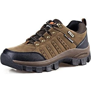 Heren Low Rise Trekking Wandelschoenen, Lichtgewicht Outdoor Reizen Camping Klimmen Schoenen, Vetersluiting Sport Trainers, Bruin, 43 EU