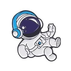 Astronaut-serie legering broche cartoon schattige raketvorm oliedruppelbadge denimaccessoires (Color : XZ5441)