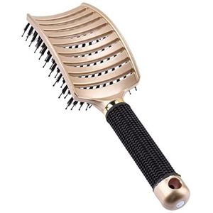 DieffematicSZ kam Women Hair Scalp Massage Comb Bristle Nylon Hairbrush Wet Curly Detangle Hair Brush for Salon Hairdressing Styling Tools (Color : Gold)